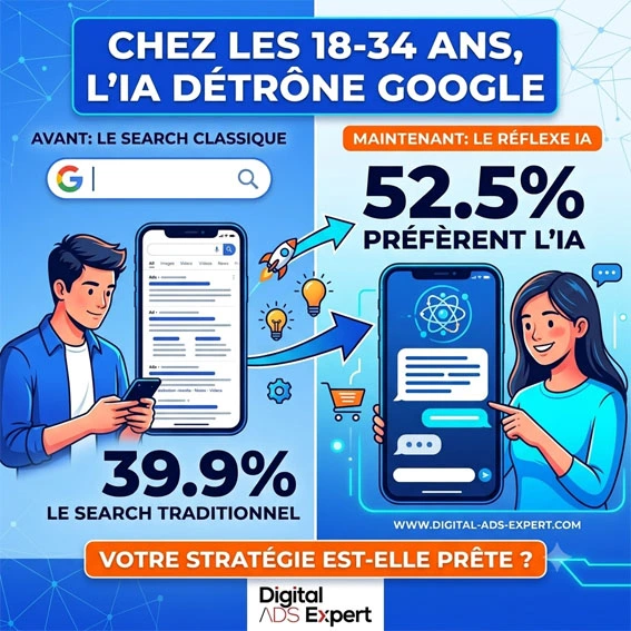 Post Chez les 18-34 ans, l’IA vient officiellement de détrôner Google