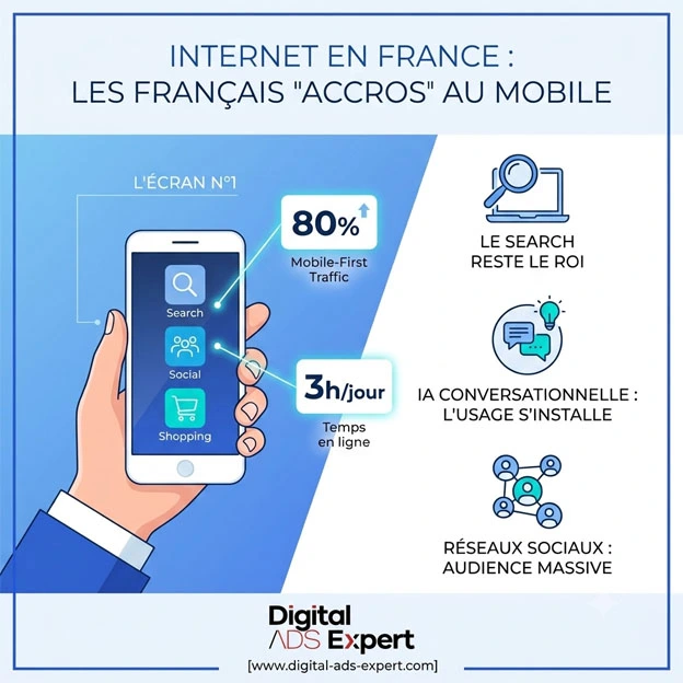 Post Les Français plus accros que jamais à Internet